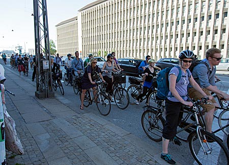 Dänemark - dichter Fahrradverkehr in der Fahrradstadt Kopenhagen, Foto: Robert B. Fishman, ecomedia