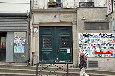 Frankreis - Paris - Rue de Belleville 72, wo auf den Stufen, der Legende nach, Edith Gassion geboren wurde