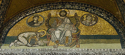 Mosaik in der Vorhalle der Hagia Sophia, Istanbul