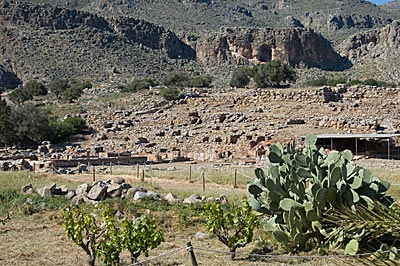 Blick auf die Ausgrabungsstätte von Kato Zakros (Kreta)