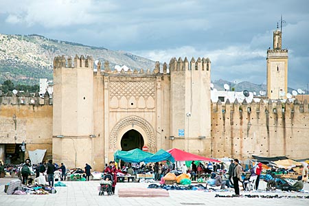 Marokko - Mittelalterlichen Stadttor Bab Chorfa in Fes
