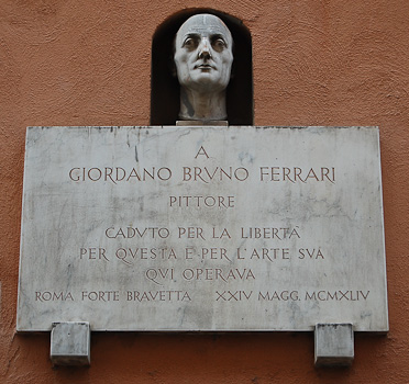 Gedenktafel an den Maler Giordano Bruno Ferrari