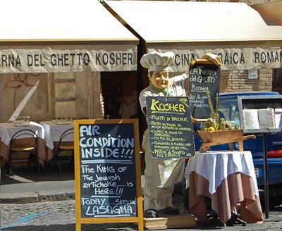Kosheres Restaurant in der Via del Portico d'Ottavia