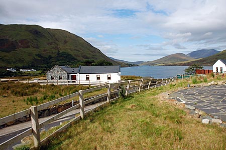 Blick vom Cottage "Killary View" auf den Fjord Killary Harbour. In Leenaun, Connemara, Co Galway, Westirland