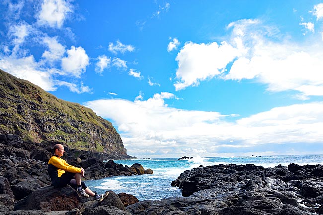 Azoren - Insel Sao Miguel - Am Meerwasserpool bei den Termas de Ferraria