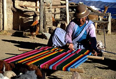 Bolivien titicaca Webstuhl