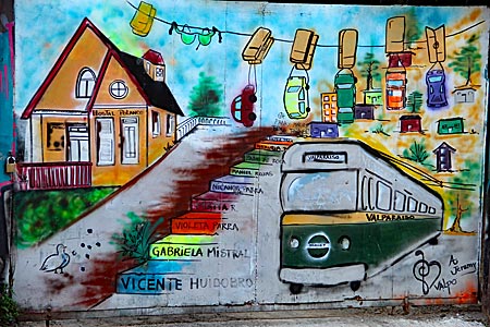 Chile - Valparaiso - Graffiti an einer Wand