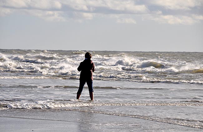 Die Landspitze Grenen: Wo Nord- und Ostsee wild aufeinandertreffen. Nordjütland, Dänemark