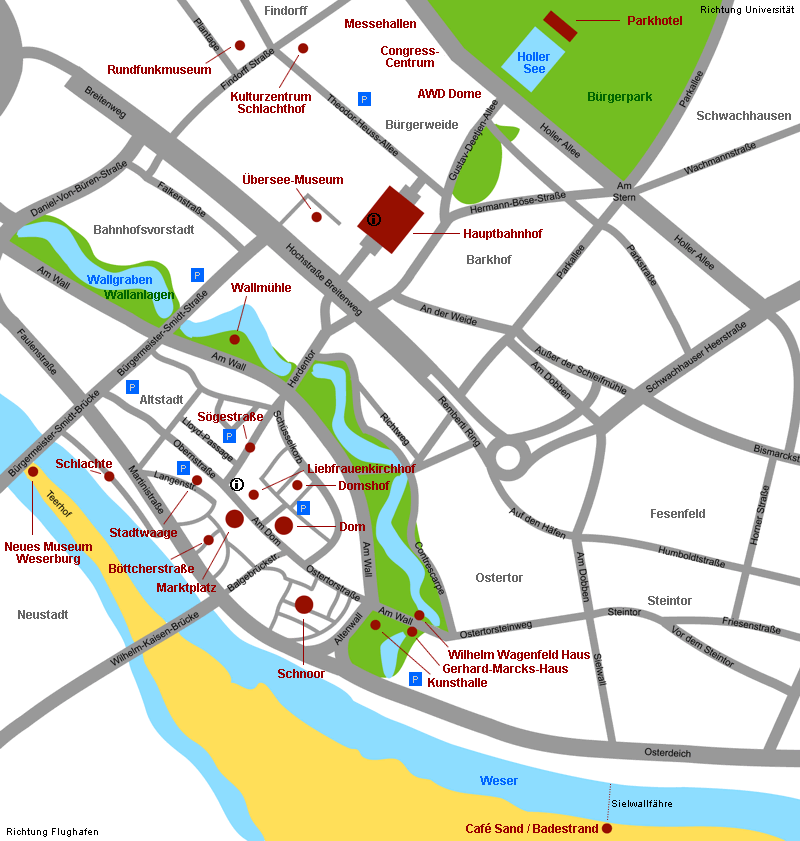 Reiseführer Bremen - Stadtplan