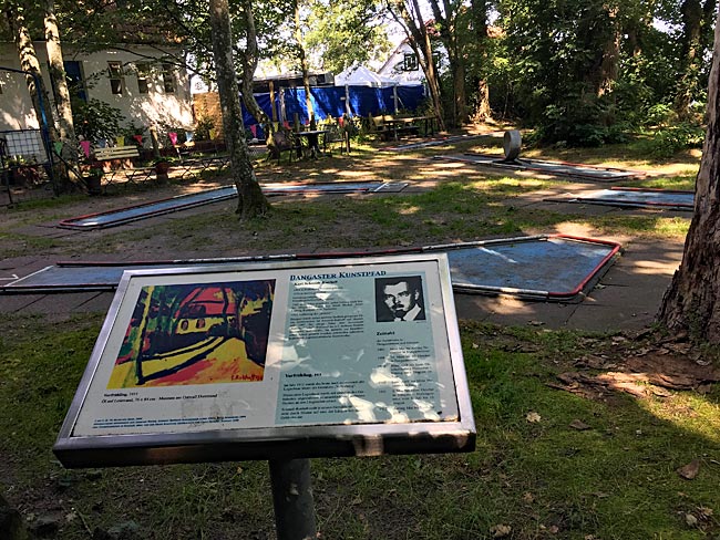 Karl Schmidt-Rottluff (1884-1976): Vorfrühling, 1911, Malposition am Minigolfplatz. Dangaster Kunstpfad, Jadebusen, Niedersachsen