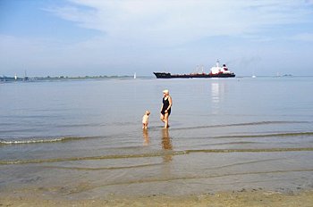 Deutschalnd Bremerhaven Fernweh am Strand