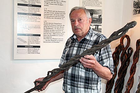 Frankenwald - Floßfahrt auf der Wilden Rodach - Herbert Kleylein im Flößermuseum in Unterrodach