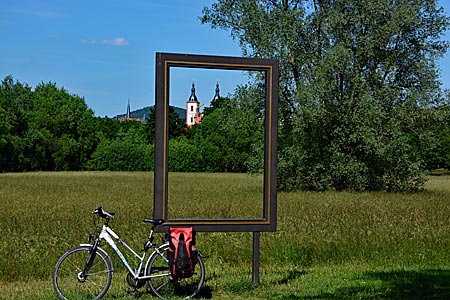 Fulda-Radweg - Blick auf Fulda vom Radweg aus