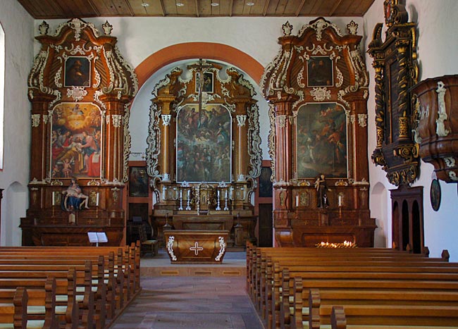 Haslach Das Innere der 1632 erbauten Klosterkirche
