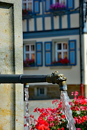 Haßberge mit Rad - Marktplatz in Hofheims