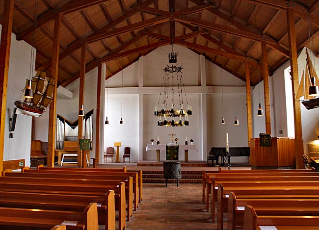 Helgoland - Innenansicht der Kirche St. Nicolai