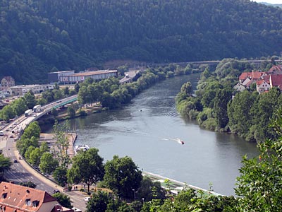 Blick von Burg Wertheim auf die Tauber