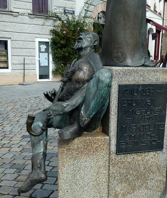 Fürth, Marktplatz, Grüner Markt, Gauklerbrunnen