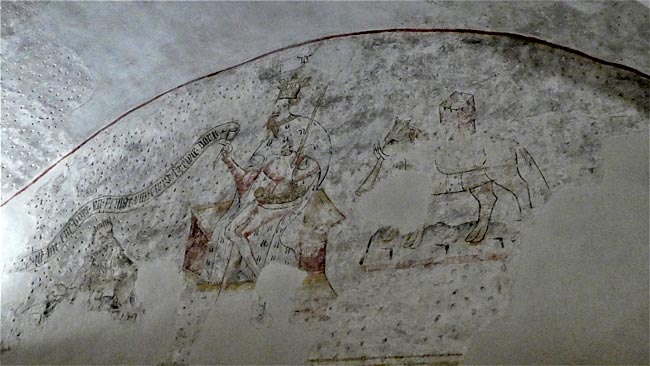 Forchheim, Kaiserpfalz, gotische Wandmalerei mit Pfalzifant
