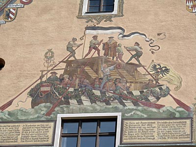 Ulm - Malerei am Rathaus