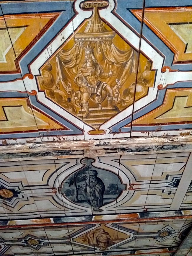 Wismar - bemalte Decke im Welt-Erbe-Haus