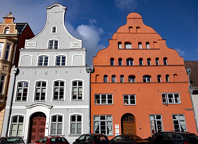 Wismar - Häuser in der Straße Spiegelberg