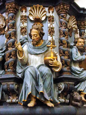 Münsterland: Die Ausschmückung der Barockkanzel (Abteikirche Marienfeld)