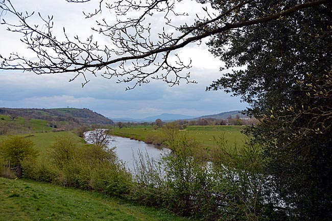 England - Way of the Roses - Blick ins Lune-Tal vom Picknickplatz Crook o‘Lune aus. Der Fluss macht hier eine scharfe Biegung