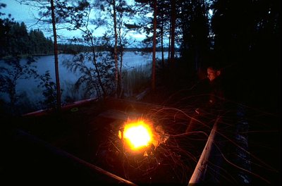 Finnland Saimaa Lagerfeuer