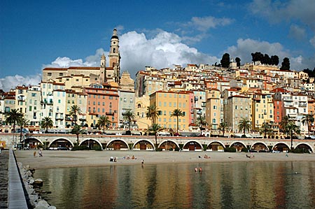Frankreich - Cote d'Azur - Blick auf Menton
