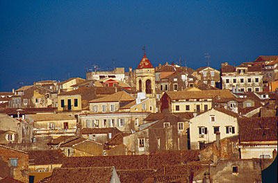 Griechenland Korfu Dächer von Korfu-Stadt