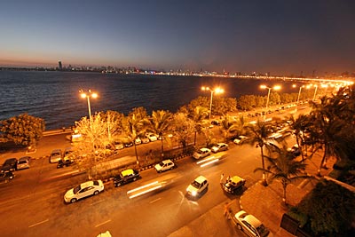 Indien - Mumbai - Nacht am Marine Drive