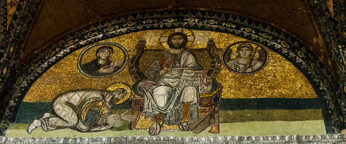 Mosaik in der Vorhalle der Hagia Sophia, Istanbul