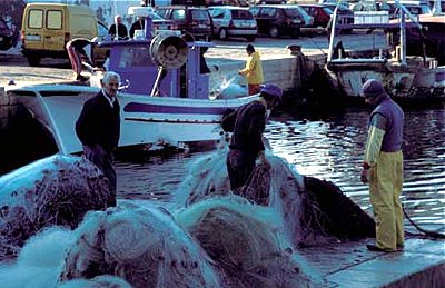 Italien / Salento / Fischer in Gallipoli