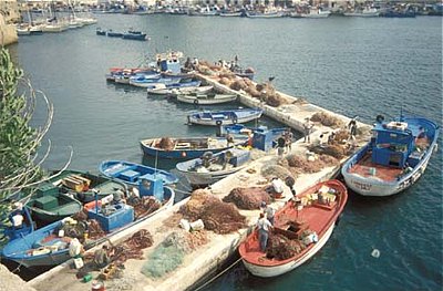 Italien / Salento / Fischerboote in Gallipoli