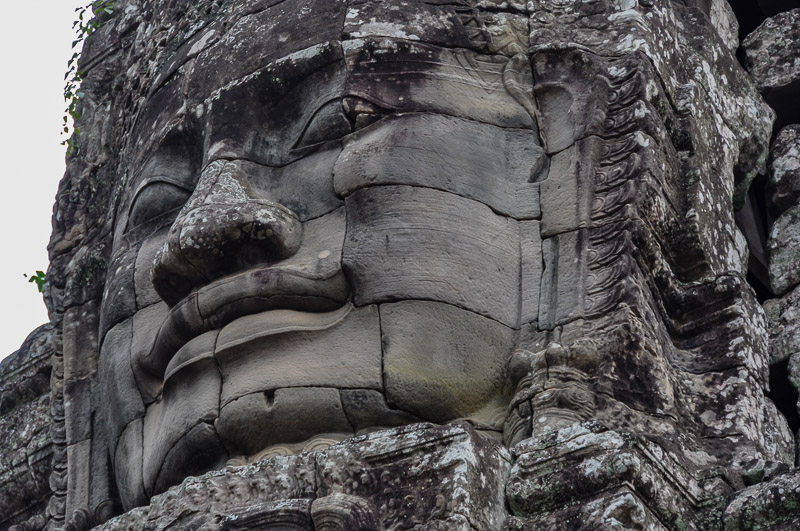 Kambodscha, Gesichterturm am Tempel Bayon in Angkor