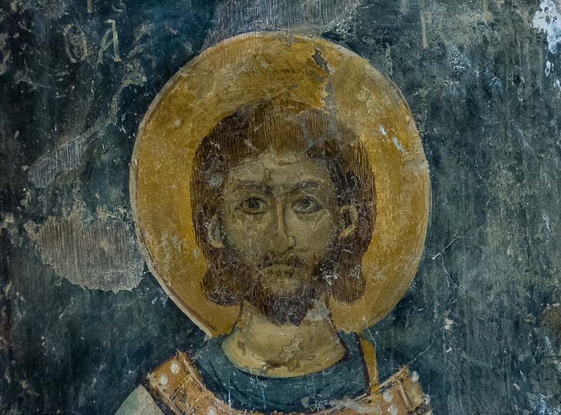Agia Triada: Reste von Wandmalereien in der kleinen Kirche aus dem 14. Jh.
