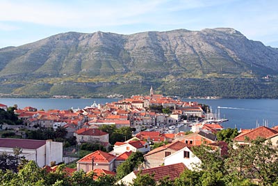 Kroatien - Blick auf die Stadt Korčula