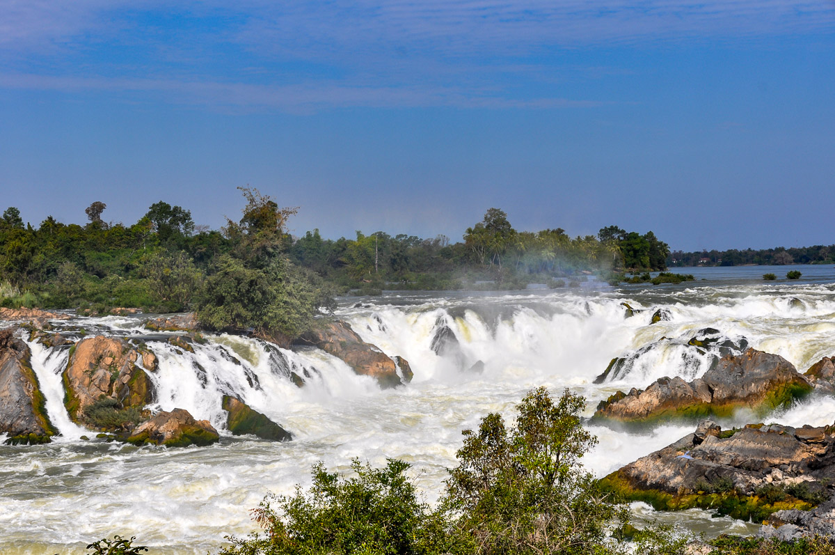 Mekong, Laos. Wasserfall Khone Phapheng