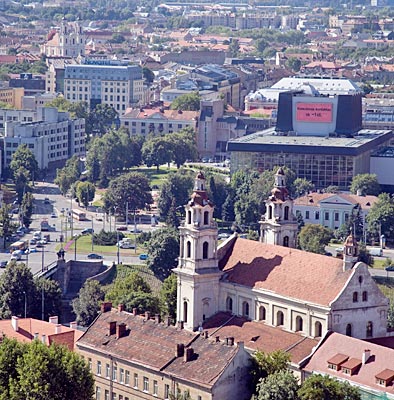 Litauen - Vilnius - Blick vom Dachbalkon des neuen Rathauses auf die Altstadt