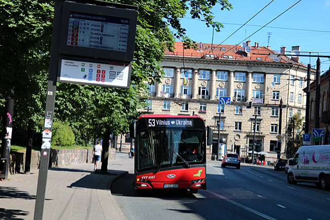 Vinius in Litauen - Bus mit Ukraine-Solidarität