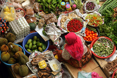 Markt in Kelantan, im Norden Malaysias