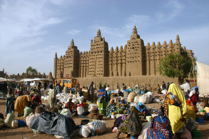 Markt vor der Moschee von Djenné
