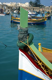 Malta / Boote im Hafen von Marsaxlokk
