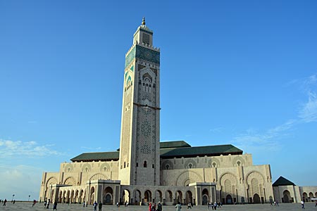 Die Hassan-II.-Moschee, eine der größten der Welt (angeblich die größte nach der von Mekka)