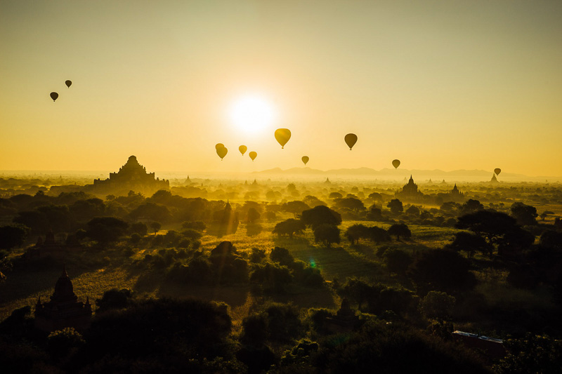 Heißluftballons über Bagan, Myanmar, Foto: Pixabay