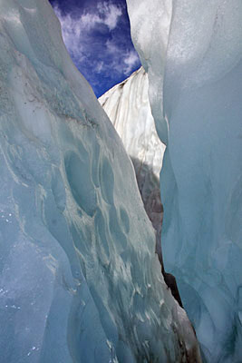Neuseeland Westland Gletscherspalte