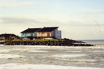 Niederlande / Makkum / Häuser im Eis