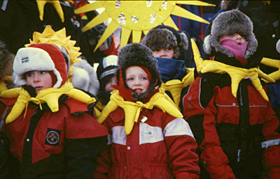 Norwegen Spitzbergen Sonnenfest