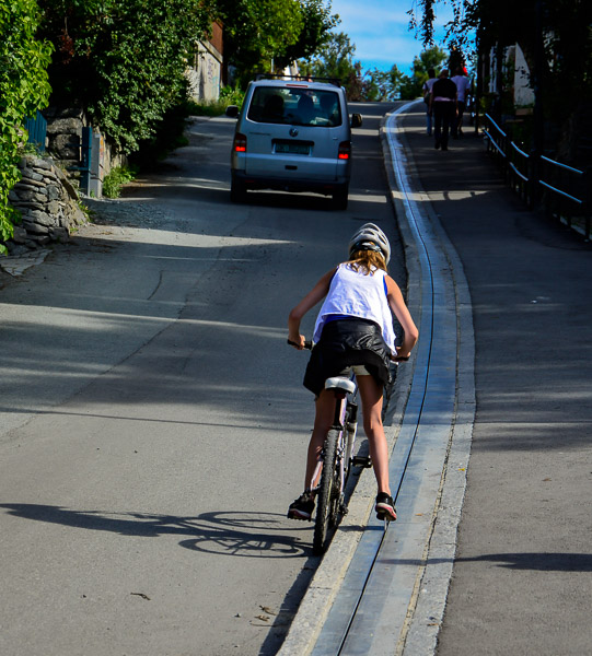 Trondheim, Bakklandet, Fahrradlift